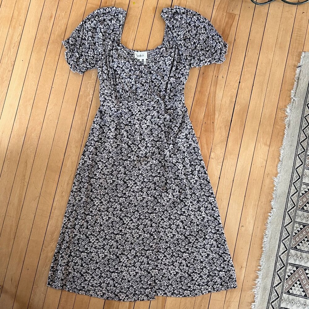 ba&sh wrap dress, black floral